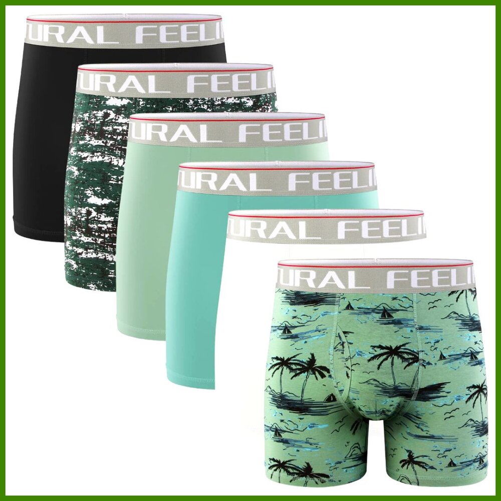 Soft Cotton Boxer Briefs Men's Underwear Pack Open Fly Design